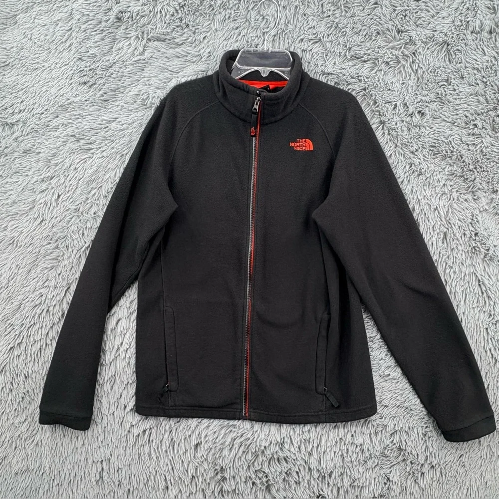 North Face Jacket Boys XL Fits Womens Medium Performance Fleece Full Zip Black